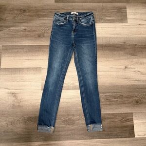 Flying Monkey Womens Mid Rise Skinny Stretch Blue Jeans Size 25